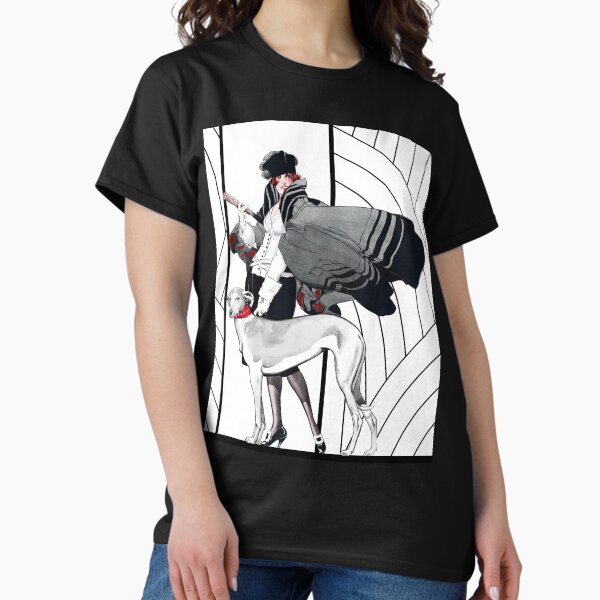 Aperçu de l'œuvre Femme et son chien Mode Art Déco Haute Couture créée et vendue par Glimmersmith.