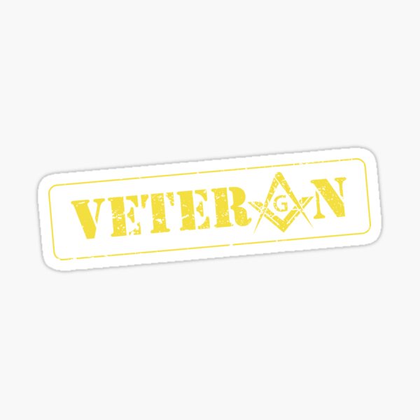 Freemason Military Veteran Square & Compass Masonic Sticker