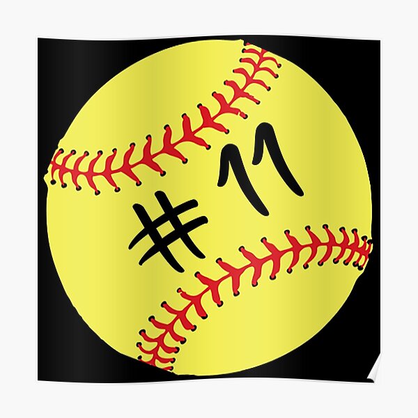 Baseball ball number 11, eleven | Poster