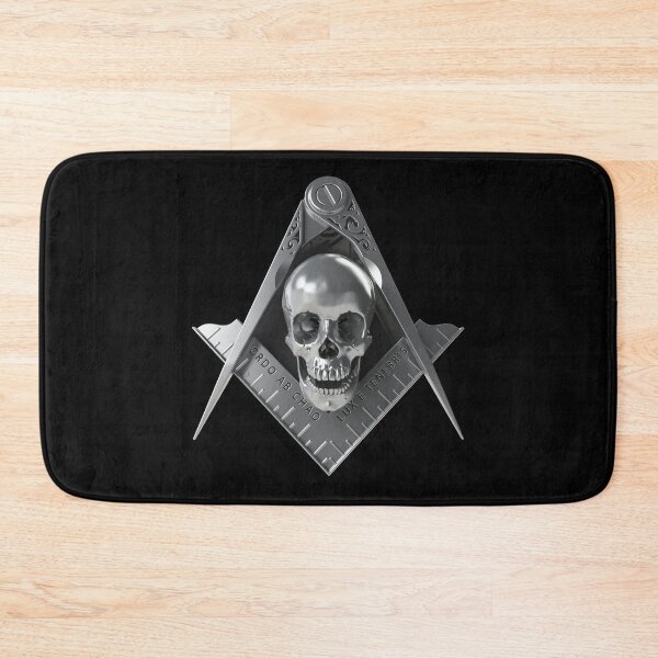 Item preview, Freemason Square & Compass Silver Skull Widows Son Masonic designed and sold by MasterMasonMade.