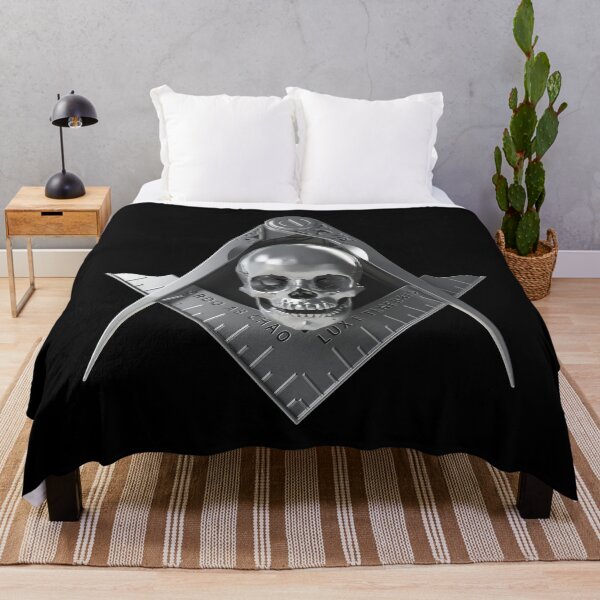 Item preview, Freemason Square & Compass Silver Skull Widows Son Masonic designed and sold by MasterMasonMade.