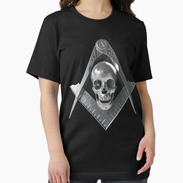 Item preview, Freemason Square & Compass Silver Skull Widows Son Masonic designed and sold by MasterMasonMade.