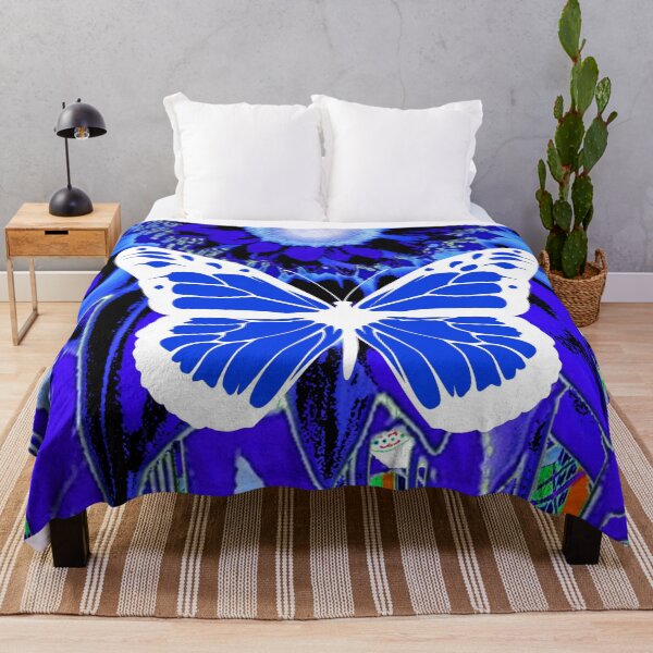 Item preview, SURREAL MODERN WHITE BLUE MONARCH BUTTERFLY ABSTRACT designed and sold by sharlesart.