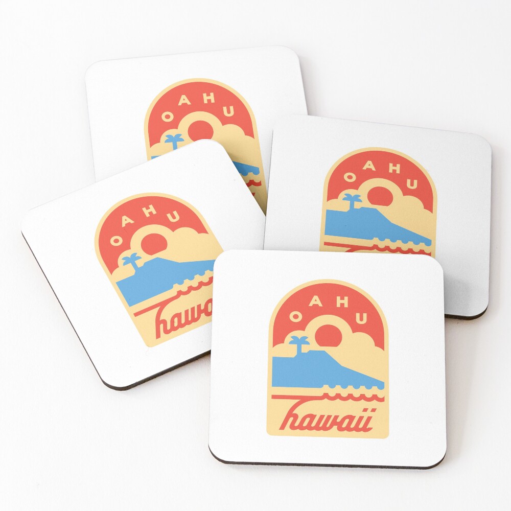 OAHU - Hawaii - USA Coasters (Set of 4)
