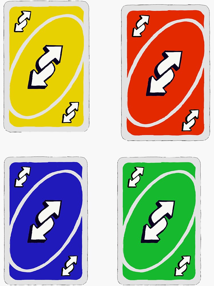 uno revers, uno out, card games - Uno Reverse - Sticker