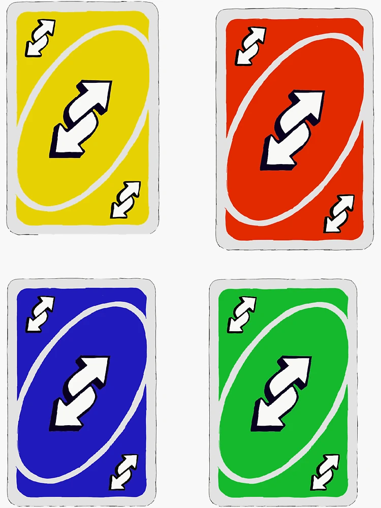 UNO Reverse card - Green Sticker for Sale by crossesdesign