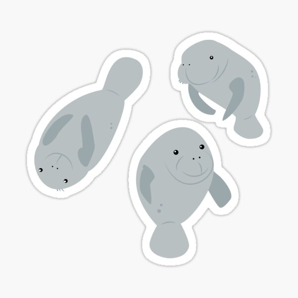 Ocean Animals Stickers, Manatee Sticker