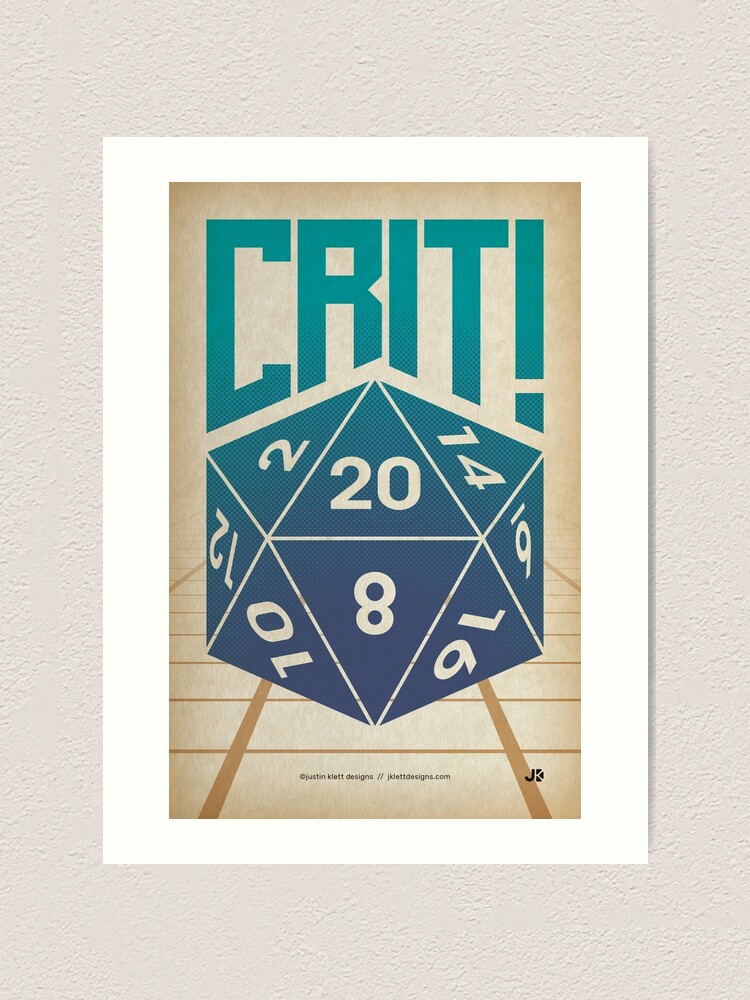 Alternate view of Crit Success - Blue Art Print