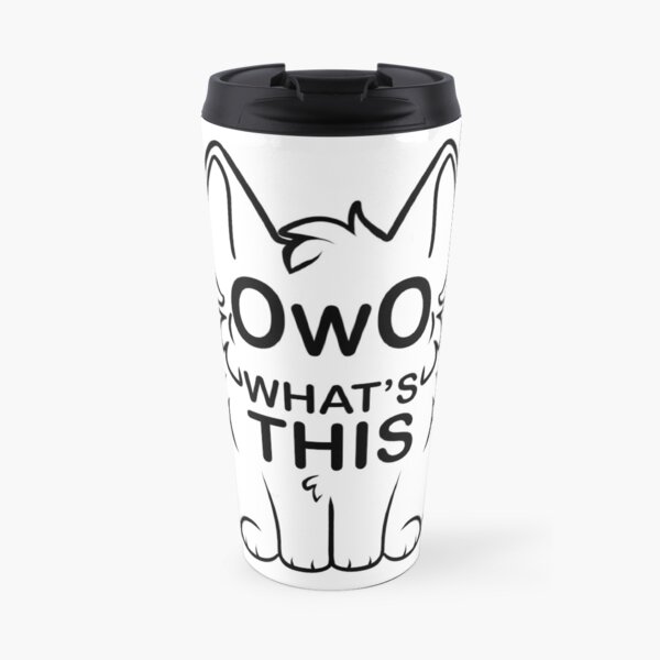 OwO What's This? - black text Travel Mug