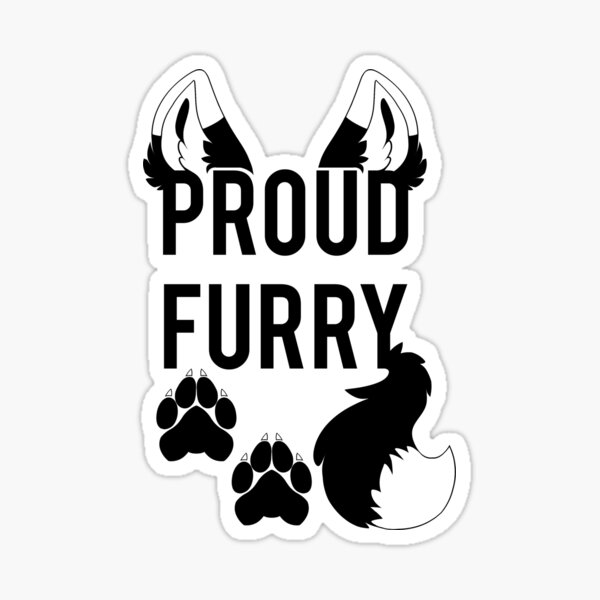 PROUD FURRY  -clear tips- Sticker