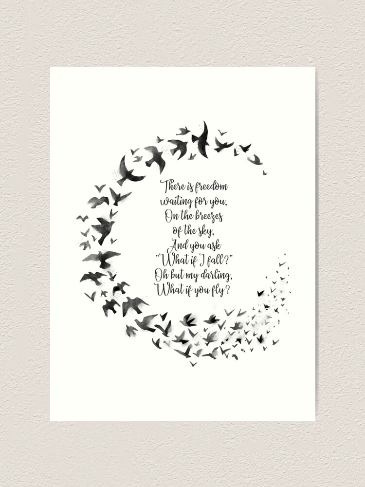 What If I Fall What If You Fly Quote Art Print By Tiffne Redbubble
