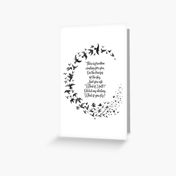 What If I Fall What If You Fly Quote Greeting Card By Tiffne Redbubble