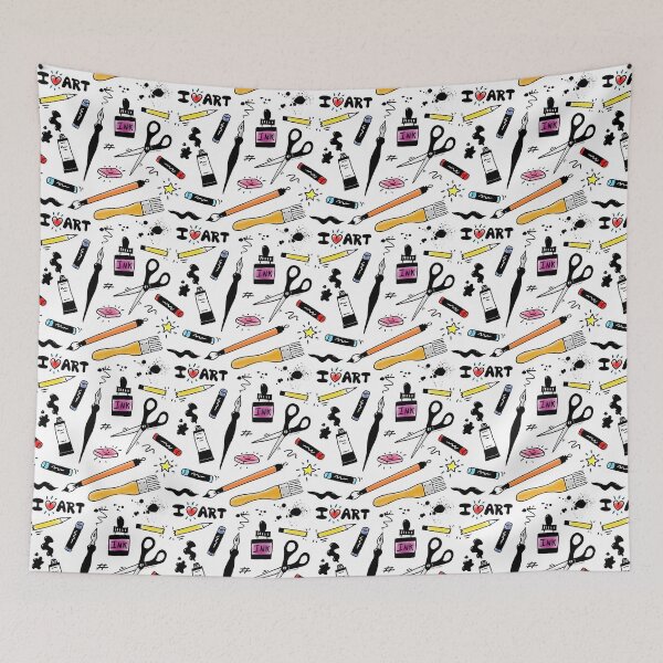 Item preview, I Love Art Supplies Pattern designed and sold by ArtVixen.