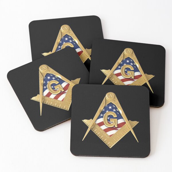 Item preview, Freemason Square & Compass USA American Flag Gold Masonic designed and sold by MasterMasonMade.