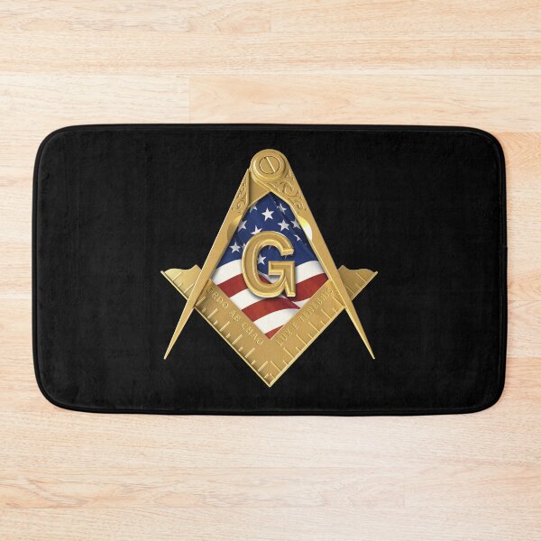 Item preview, Freemason Square & Compass USA American Flag Gold Masonic designed and sold by MasterMasonMade.
