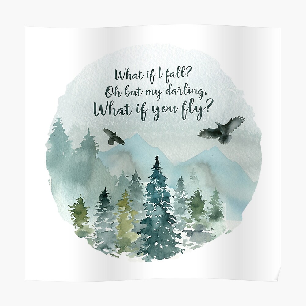 What If I Fall What If You Fly Quote Sticker By Tiffne Redbubble