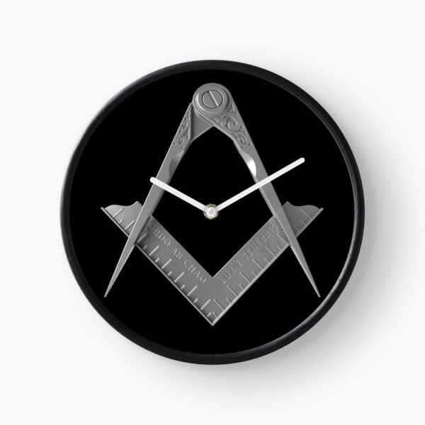 Freemason Brothers Free Mason Wall Clock Masonic Lodge Seal G Square & Compasses 