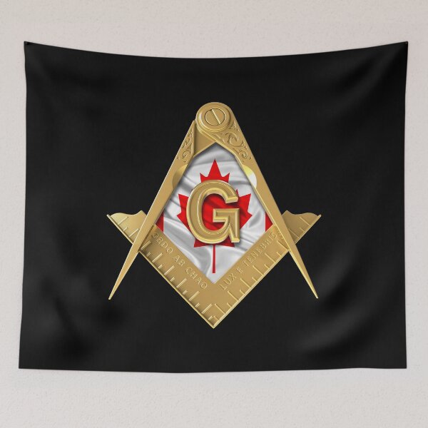 Item preview, Freemason Square & Compass Canadian Flag Gold Masonic designed and sold by MasterMasonMade.