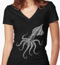Squid Women's Fitted V-Neck T-Shirt