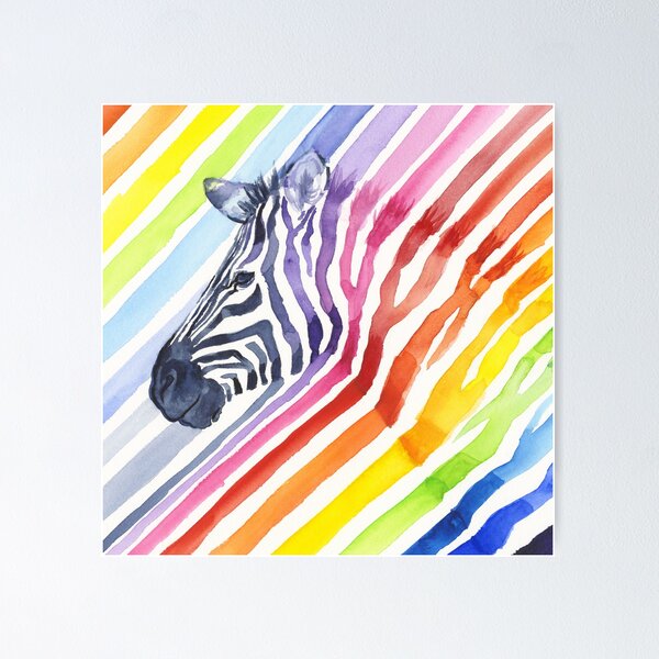 Colorful Zebra Wall Art for Sale | Redbubble