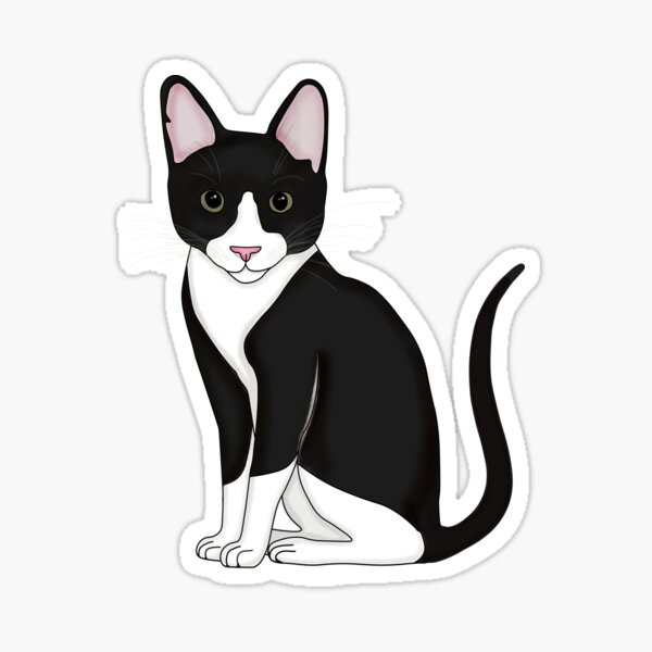 Black cat Peeker Sticker  Tuxedo cat Peeker Sticker – mussyhead