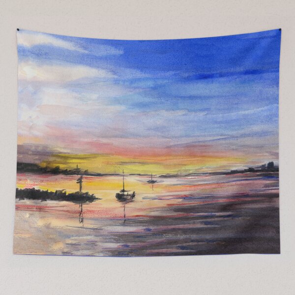 Item preview, Sunset Watercolor Painting designed and sold by Olga Shvartsur.