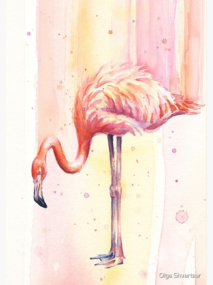 Flamingo Watercolor Painting Spiral Notebook