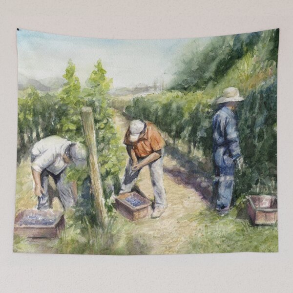 Item preview, Vineyard Watercolor Painting designed and sold by Olga Shvartsur.