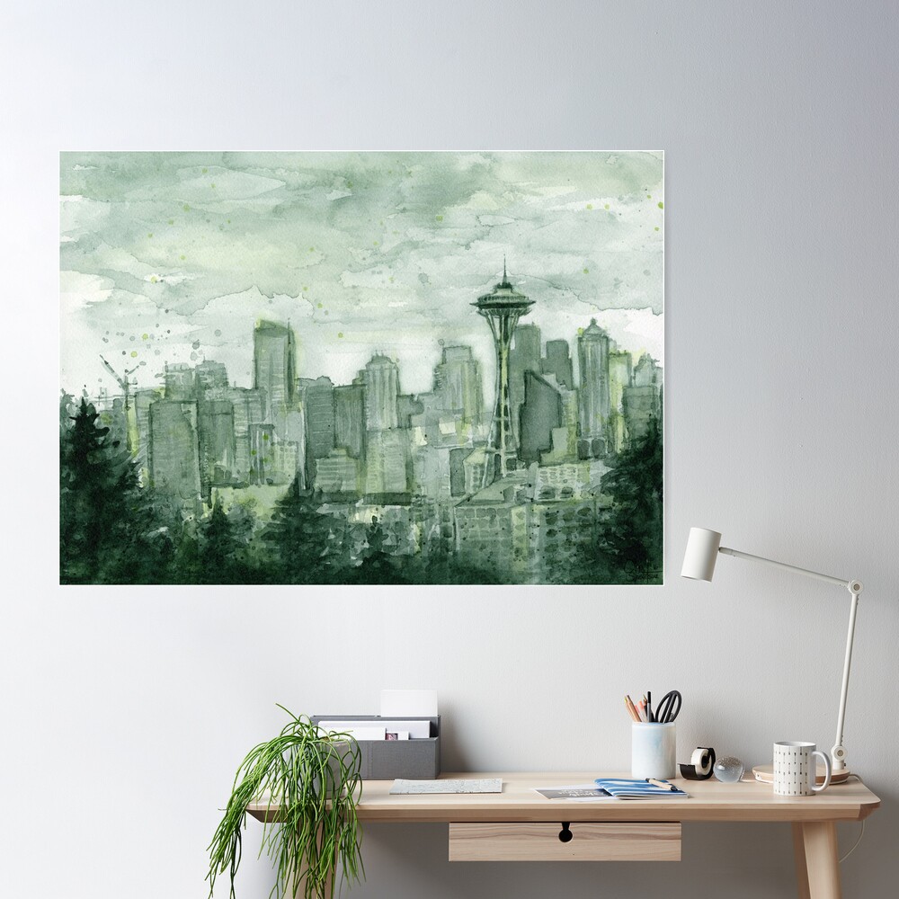 Seattle Skyline 12th Man Legion of Boom Painting Essential T