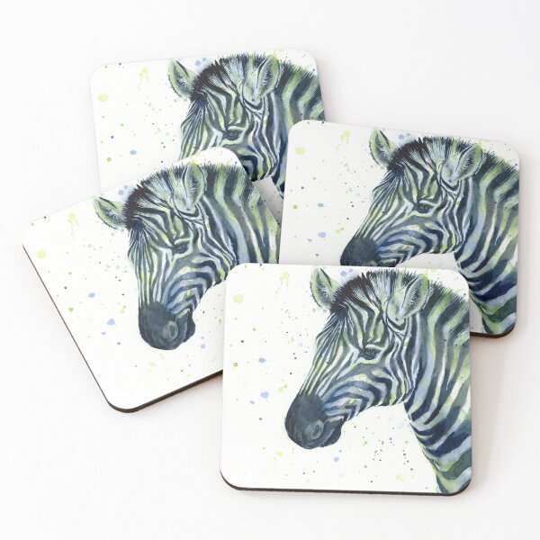 Item preview, Zebra Watercolor Blue Green designed and sold by Olga Shvartsur.