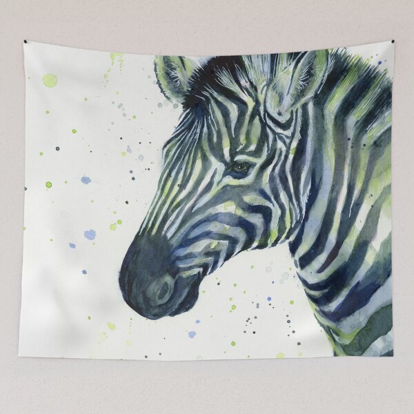 Item preview, Zebra Watercolor Blue Green designed and sold by Olga Shvartsur.