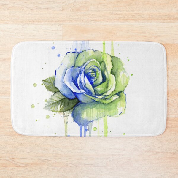 Item preview, Seattle 12th Man Rose Watercolor Painting designed and sold by Olga Shvartsur.