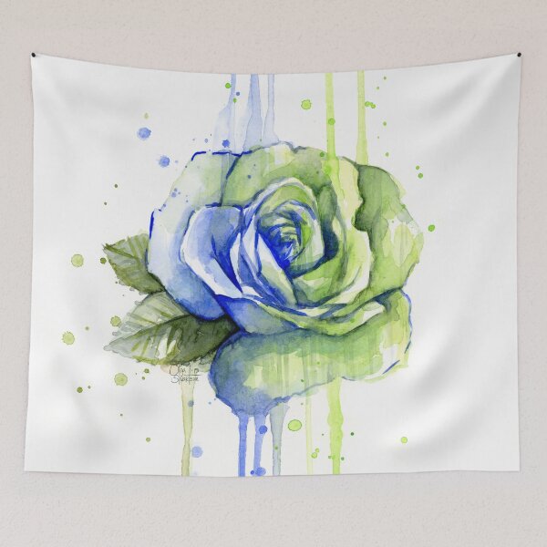 Item preview, Seattle 12th Man Rose Watercolor Painting designed and sold by Olga Shvartsur.