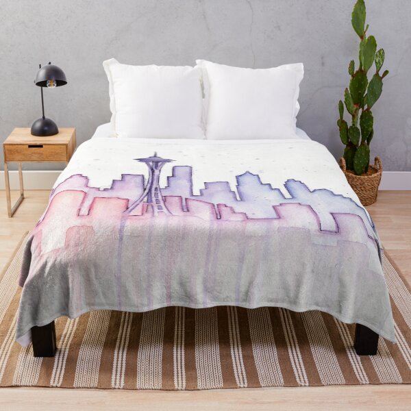 Item preview, Seattle Skyline Watercolor Silhouette designed and sold by Olga Shvartsur.