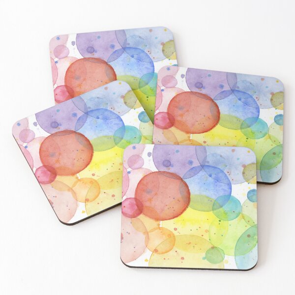 Item preview, Geometric Watercolor Abstract Rainbow Circles designed and sold by Olga Shvartsur.