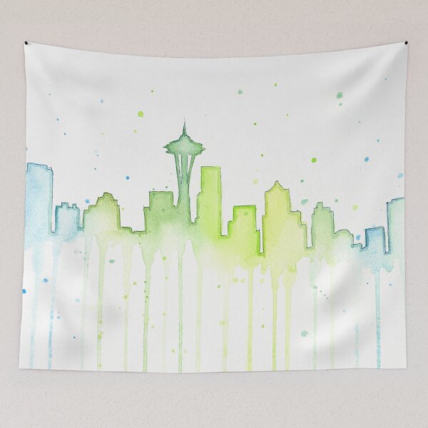 Item preview, Seattle Skyline Watercolor  designed and sold by Olga Shvartsur.