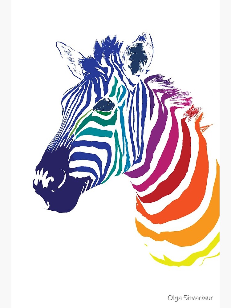 Rainbow Zebra Profile | Art Board Print