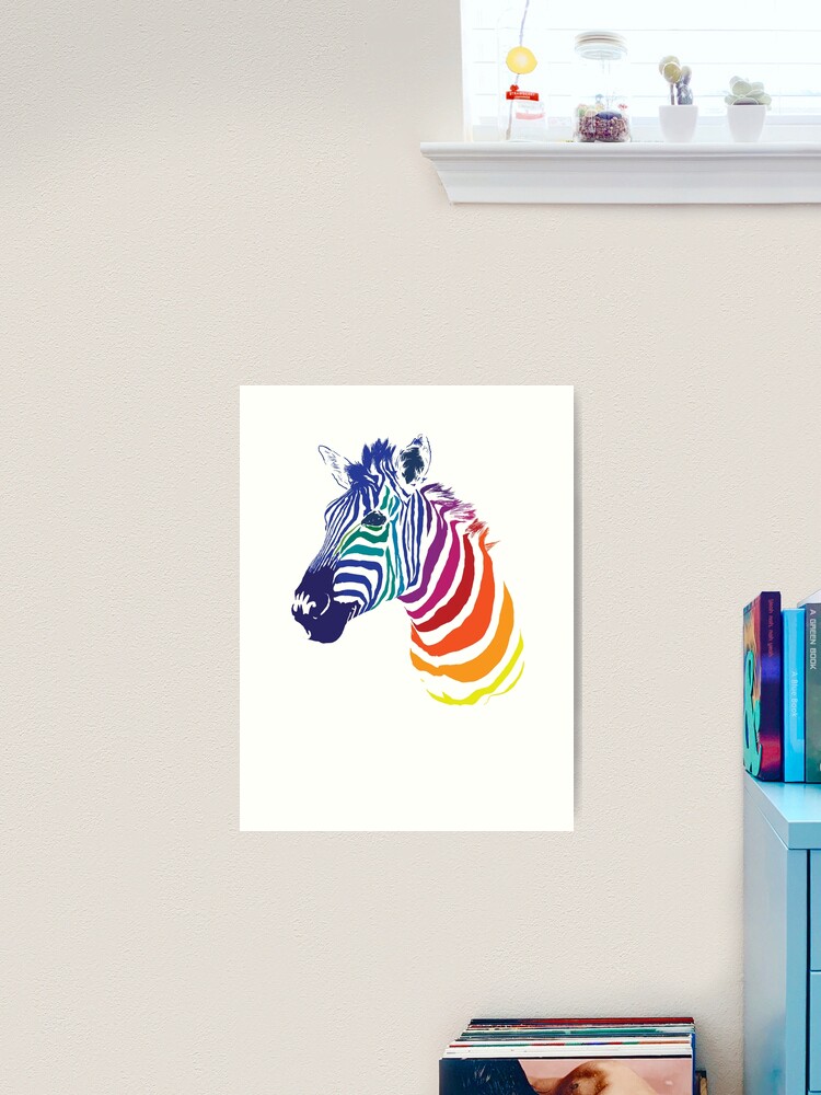 Rainbow Zebra - Art Prints