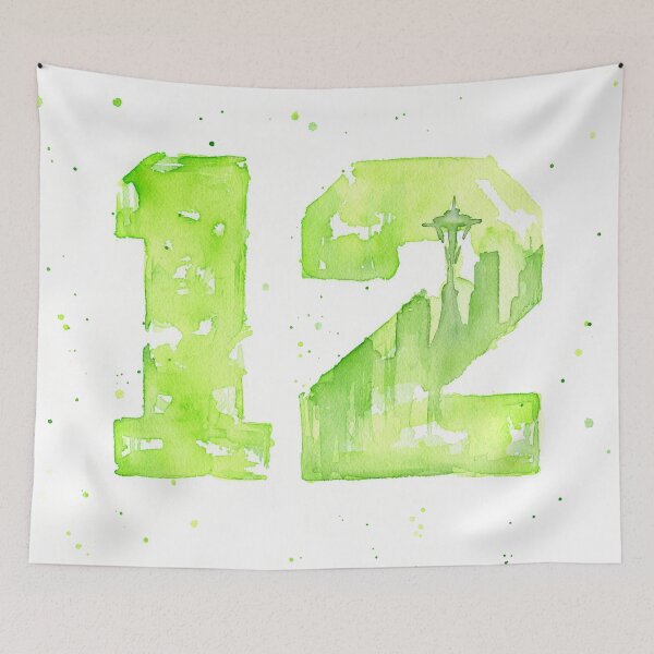 Item preview, 12th Man Art Seattle Watercolor Space Needle designed and sold by Olga Shvartsur.