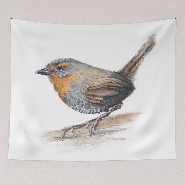 Item preview, Tiny Bird Chucao Bird Watercolor designed and sold by Olga Shvartsur.