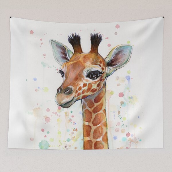 Item preview, Baby Giraffe Watercolor Painting, Nursery Art designed and sold by Olga Shvartsur.