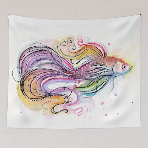 Item preview, Beautiful Betta Fish Illustration designed and sold by Olga Shvartsur.