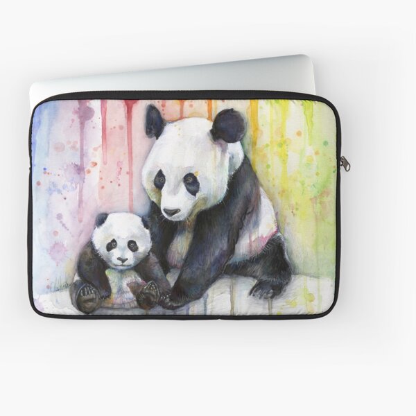 Pandas in the Rainbow Laptop Sleeve
