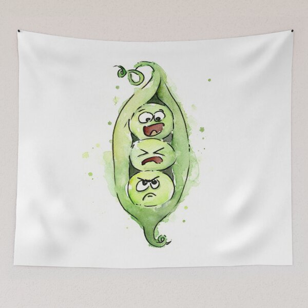 Item preview, Peas in a Pod Fun Whimsical Watercolor Painting designed and sold by Olga Shvartsur.