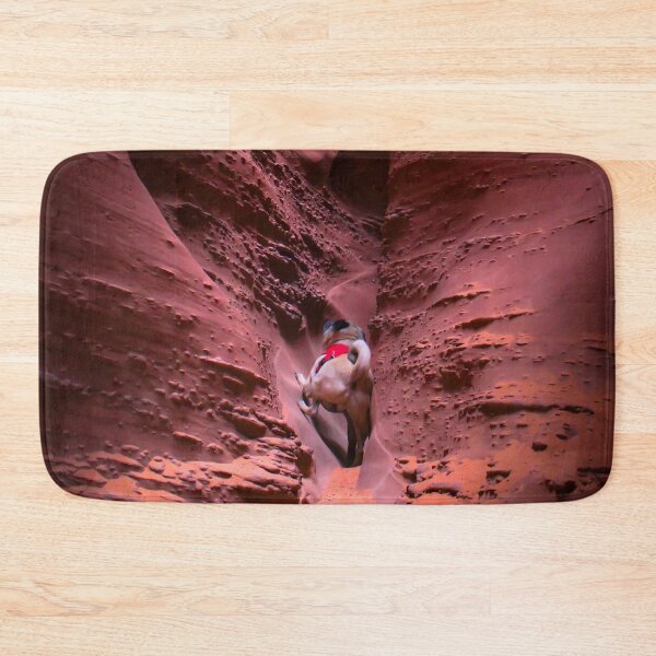 Item preview, Pug Navigates Tight Fit Slot Canyon designed and sold by pugventurephoto.