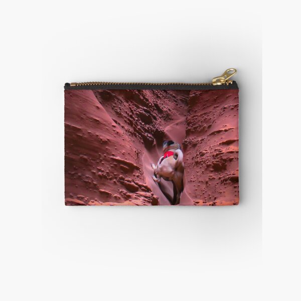 Item preview, Pug Navigates Tight Fit Slot Canyon designed and sold by pugventurephoto.