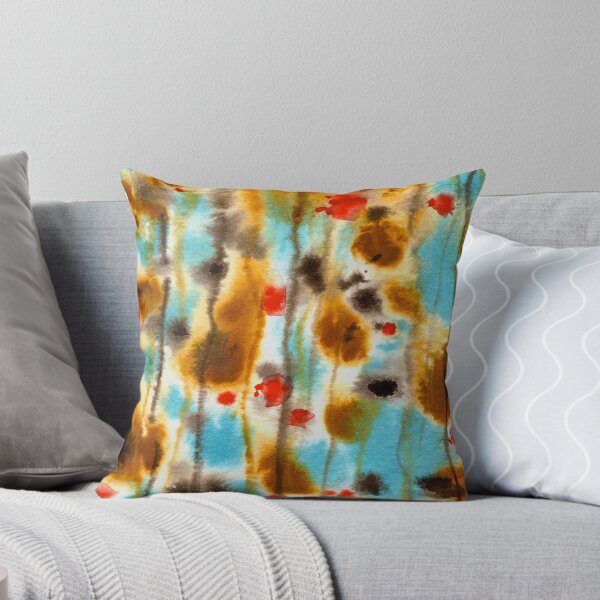 Item preview, Floating Blooms Abstract - Turquoise and Red designed and sold by Wendi Moore.
