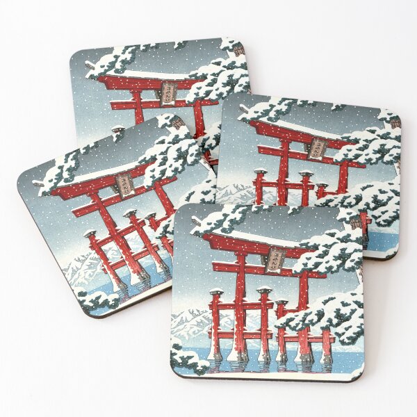 Artikelvorschau, The Miyajima Shrine in Snow by Kawase Hasui entworfen und verkauft von ArtExpression.