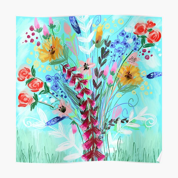 The Sky Is Always Blue With Flowers Apron Poster