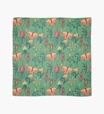Floral green pattern with butterflies Scarf